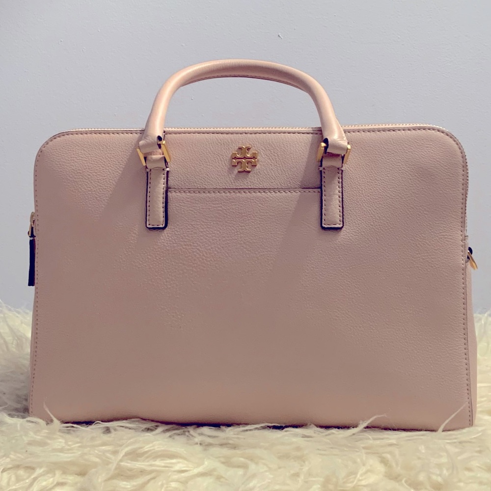 NWT TORY BURCH Georgia Pebbled Satchel Shell Pink